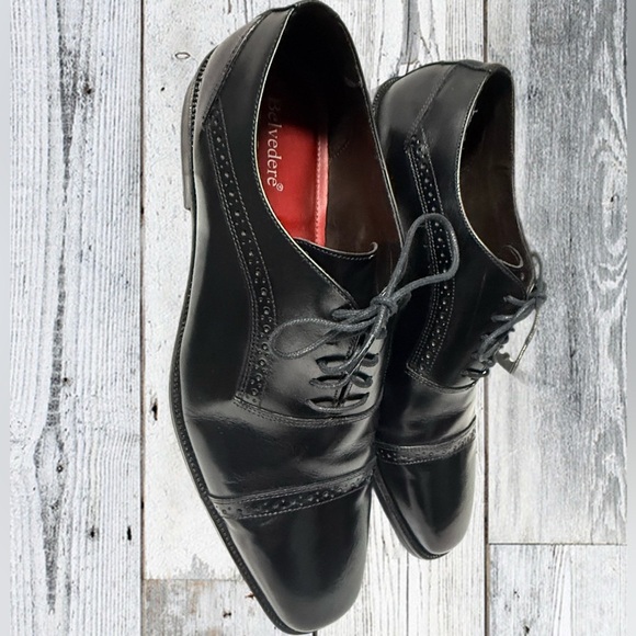 Belvedere Men's Merlo Cap Toe Brogued Oxfords Black Shoe’s Size 11 - D - Picture 3 of 10